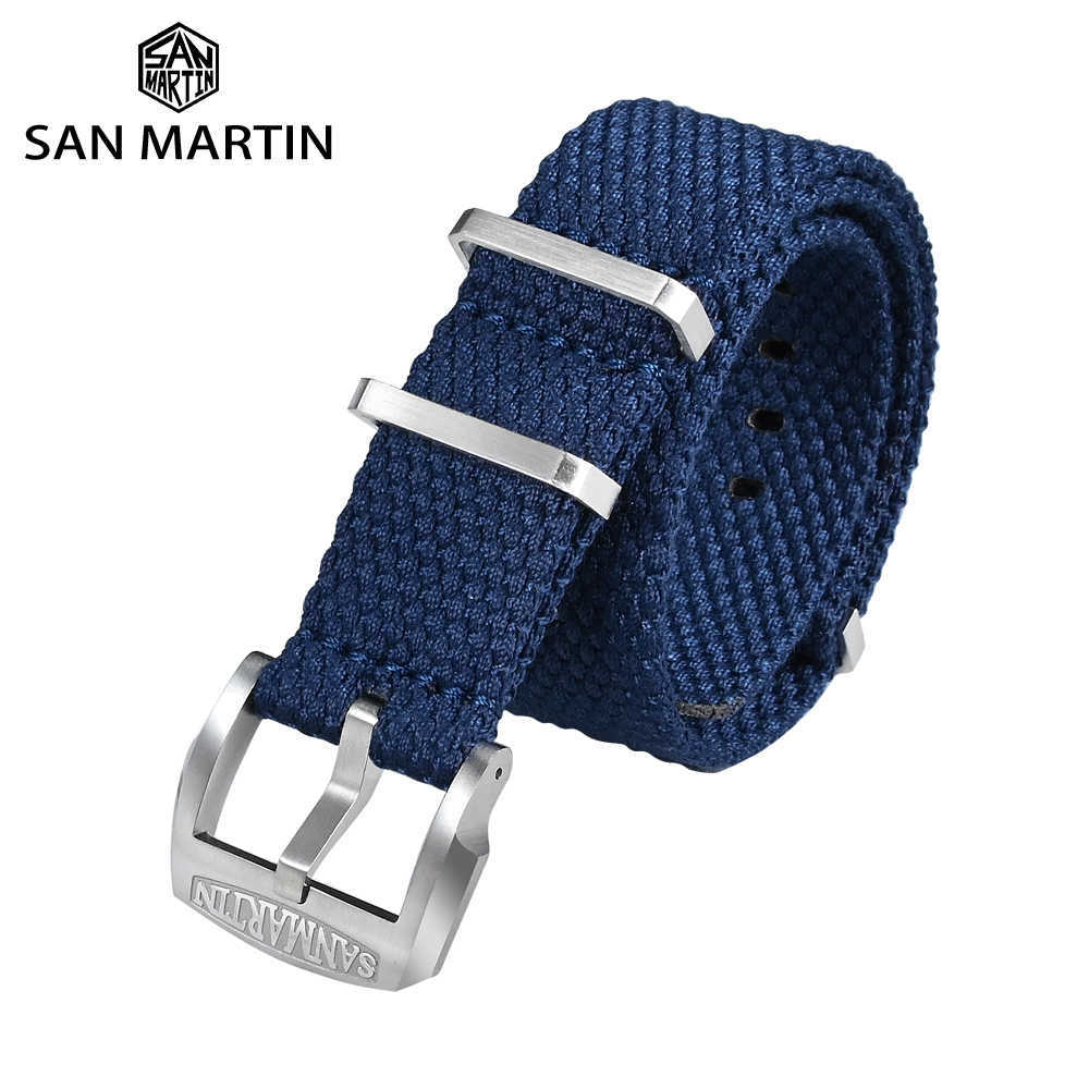 

Watch Bands San Martin Flax Strap High Quality Military Style Suitable For 20mm 22mm Universal Watchband 316L Buckle Watch Parts T221213