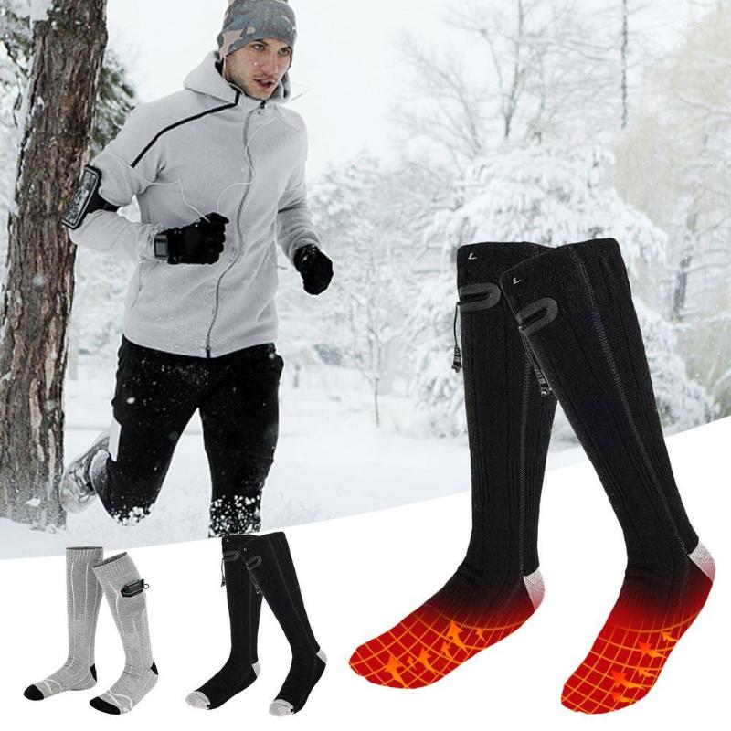 

Sports Socks Heated Rechargeable Electric Stockings For Men Woman Thermal Winter Warmer Heater Foot Shoe Boot Heating, Black