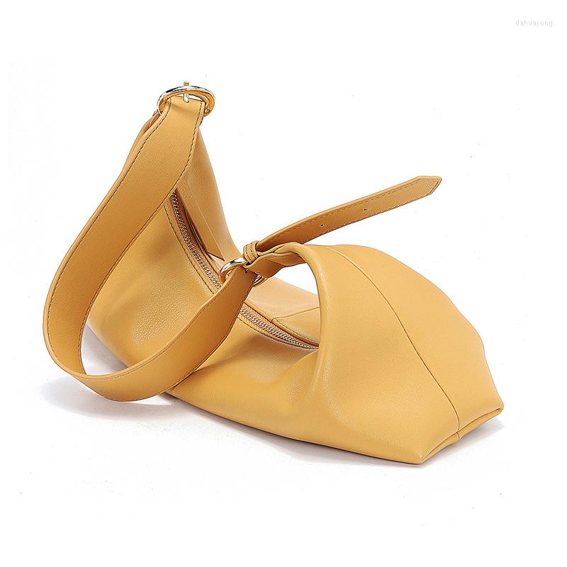

Evening Bags 2022 European And American Retro Underarm Bag Fashion Trend Women's Handbag Cloud Commuter Shoulder Pure Leather, Beige