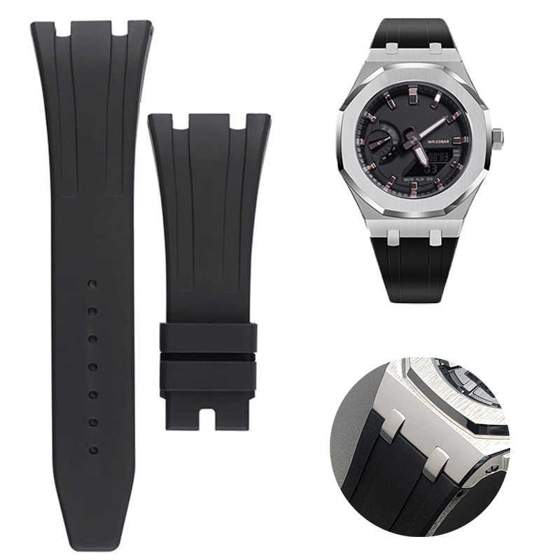 

Watch Bands gmas 2100 Replacement Rubber Strap for Casioak Modification Kit GMA-S2100 Strap Metal Steel Strap Butterfly Buckle Pin Buckle T221213