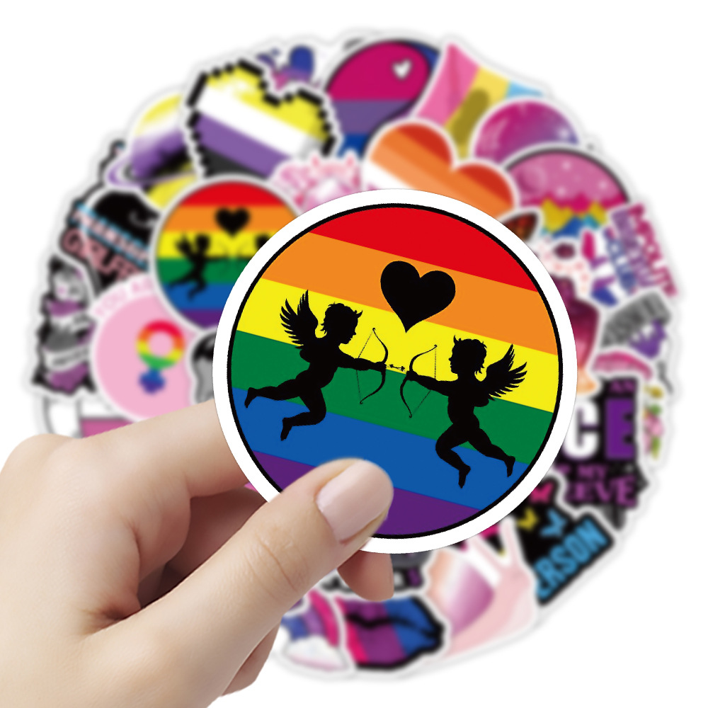 

50Pcs Rainbow Stickers Non-Random Waterproof Vinyl Sticker for Car Bike Luggage Sticker Laptop Skateboard Motor Water Bottle Snowboard Decals Kids Gifts, Multi-color