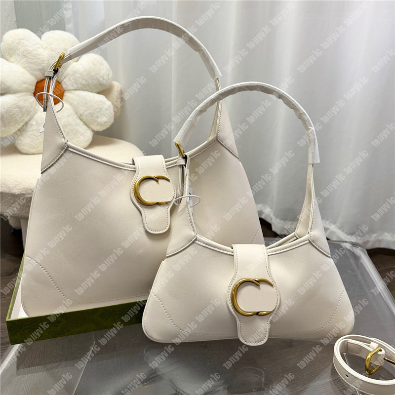 

Designer Shoulder Bags For Women Leather Handbag For Ladies Aphrodite Luxury Shoulder Bag Hobo Bags Brand Letters Gold Buckle Purses, White2