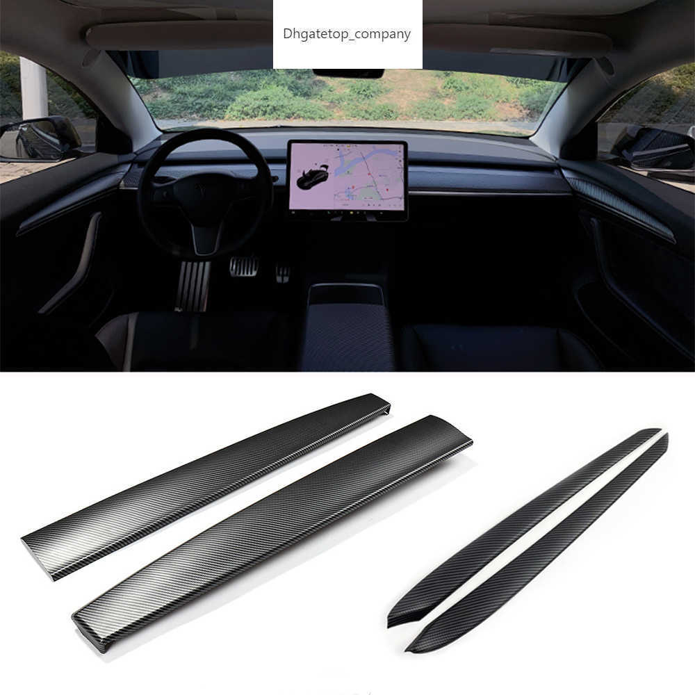 

Decor Adhensive Panel Trims For Tesla Model Y/3 interior Dashboard Door Wood Modification Cover Car Styling Mouldings