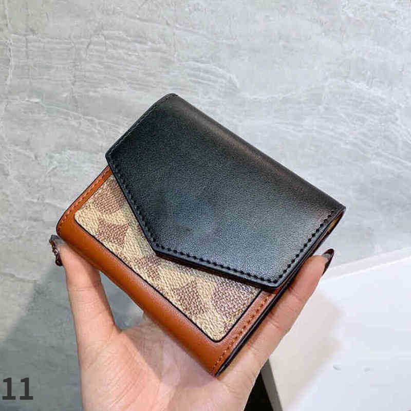 

Embossing Leather Wallets Bags Women Designer Short Printing Retro Student Folding Buckle Zero Classic Female Purses 221219, Black