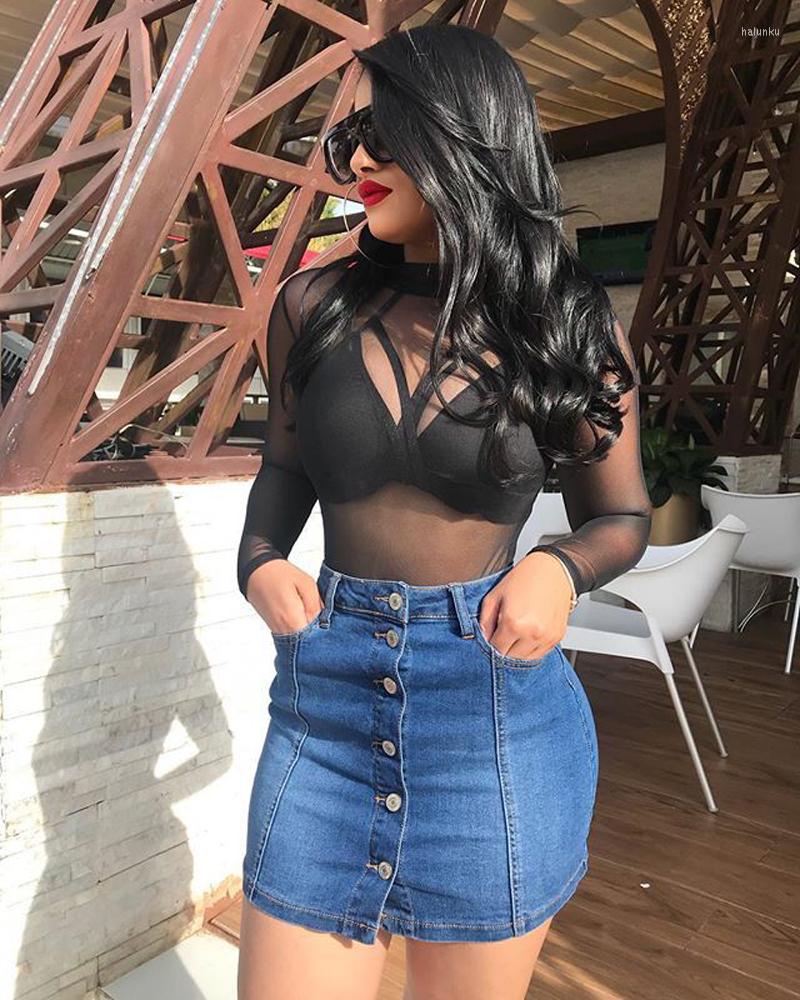 

Skirts Fashion Denim Skirt High Waist Mini Women Front Buttons Pockets Short Pencil Streetwear Blue Bodycon Jeans Plus Size