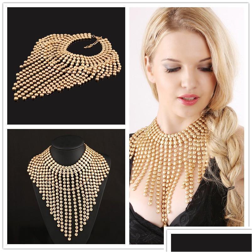 

Jewelry Fashion Alloy Chains Tassels Gold Necklaces Bridal For Weddings Prom Dresses Special Events Accessories Brides Drop Delivery Dhnrf
