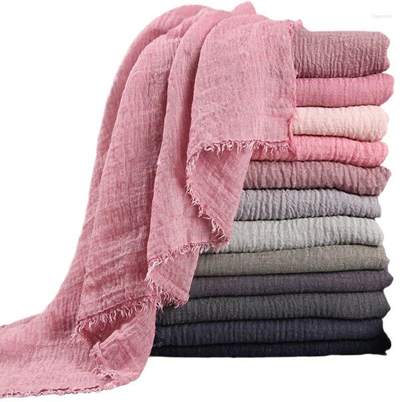 

Ethnic Clothing 2022Women Muslim CrinkleHijab Scarf Femme Musulman Cotton Headscarf Foulard Soie Islamic Long Shawls/wraps Hijab