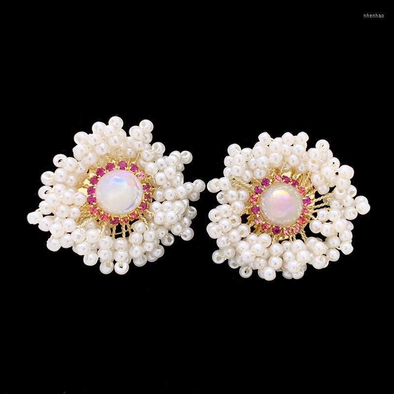 

Dangle Earrings Beaded Hand Knitting Fashion Versatile Beading Simple Bohemia Geometry Alloy Ma'am Rice Bead