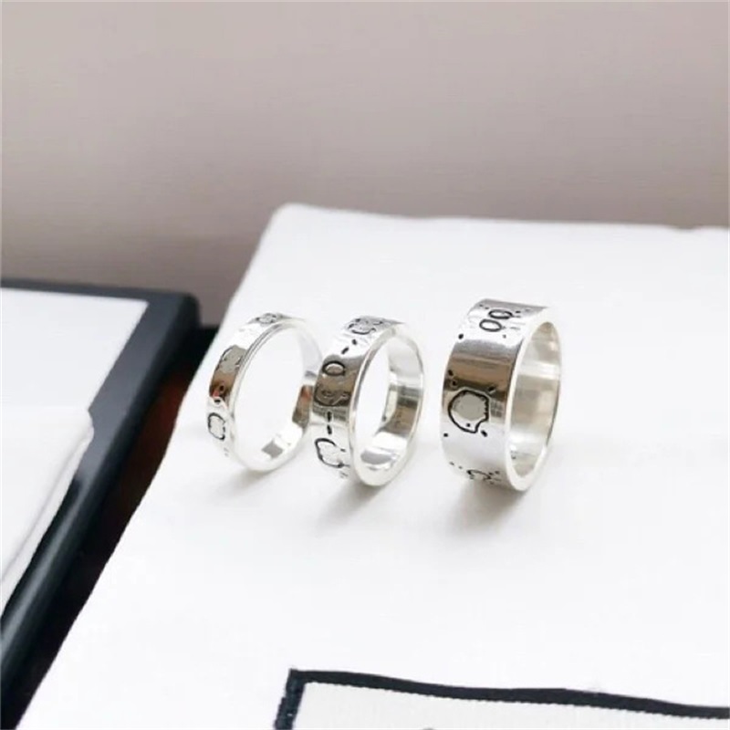 

Fashion ghost skull ring for woman never fade love jewelry accessories size 7 8 9 10 mens womens bague designer pattern exquisite gifts luxury plated silver ring