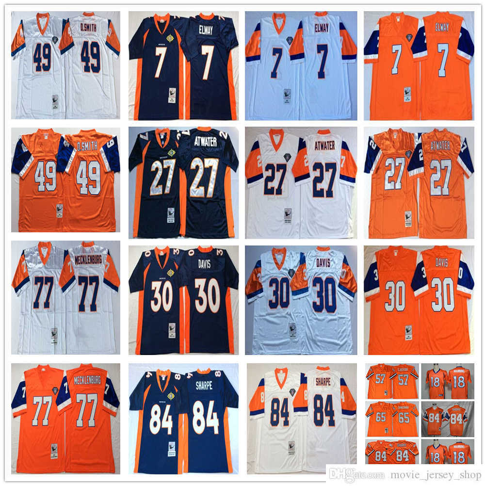 

NCAA Mitchell and Ness Vintage Football 18 Peyton Manning Jerseys 27 Steve Atwater 84 Shannon Sharpe 7 John Elway 30 Terrell Davis 49 Dennis Smith Karl Mecklenburg, Same as picture
