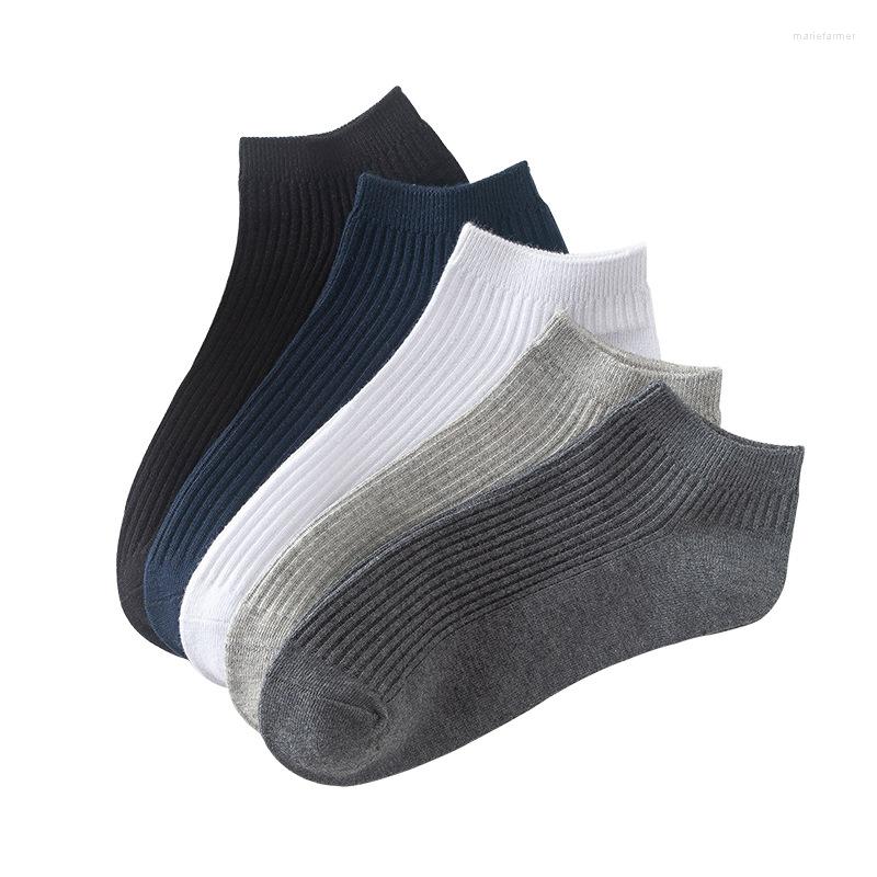 

Men's Socks Solid Color Mens Cotton Short Ankle High Quality Fashion Striped Summer Men 5pairs / Lot 10pcs, White
