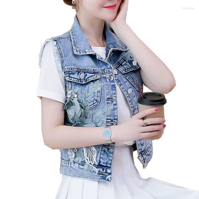 

Women's Vests Fashion Denim Vest Female Spring Autumn Sleeveless Wild Tops Short Jacket Women Jeans Waistcoat Ladies Small Coats, Yih