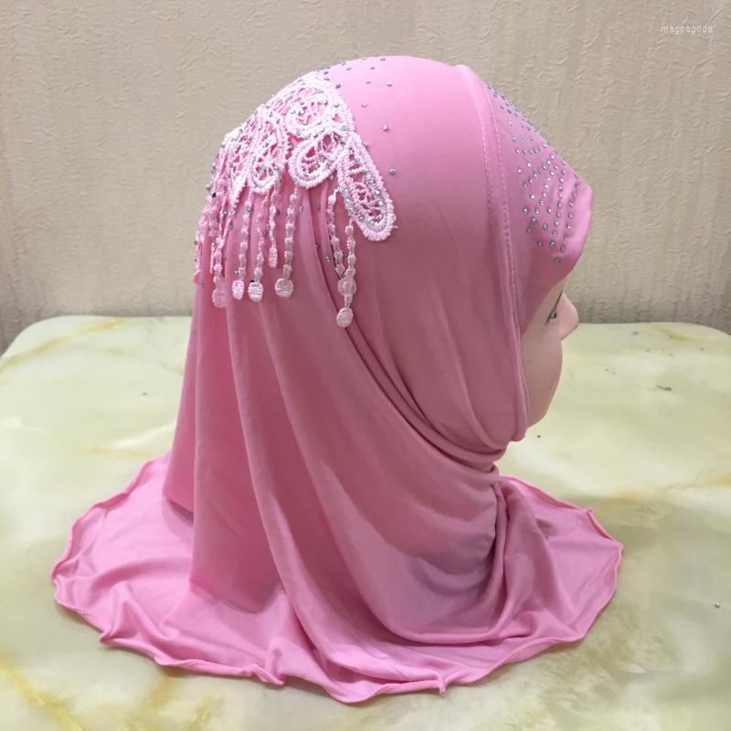 

Ethnic Clothing H142 Fit 2-6 Years Old Small Girl Hijab Hats With Lace Muslim Scarf Islamic Headscarf Hat Amira Pull On Headwrap