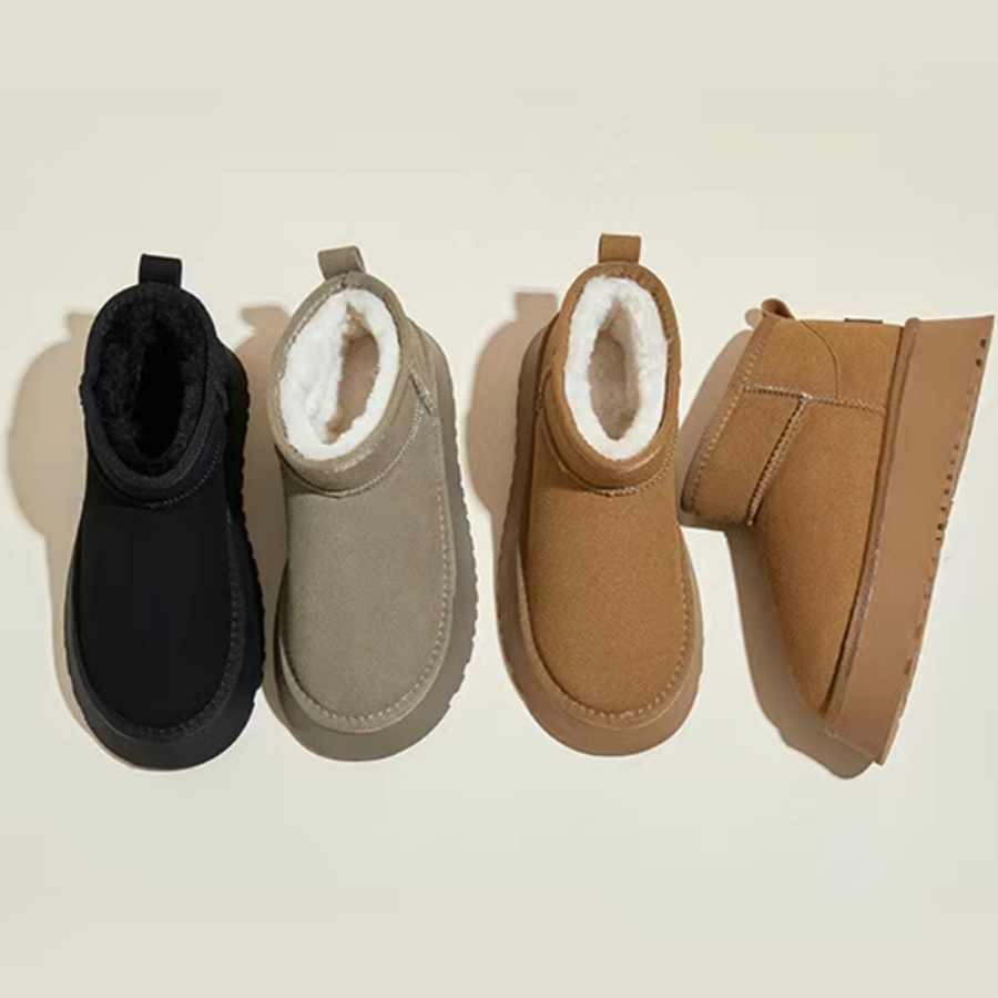 

Australia Boots shoes Classic ultra mini platform boots booties Antelope brown chestnut black Designer women winter full fur fluffy satin keep warm Amkle boot, 01 antelope brown