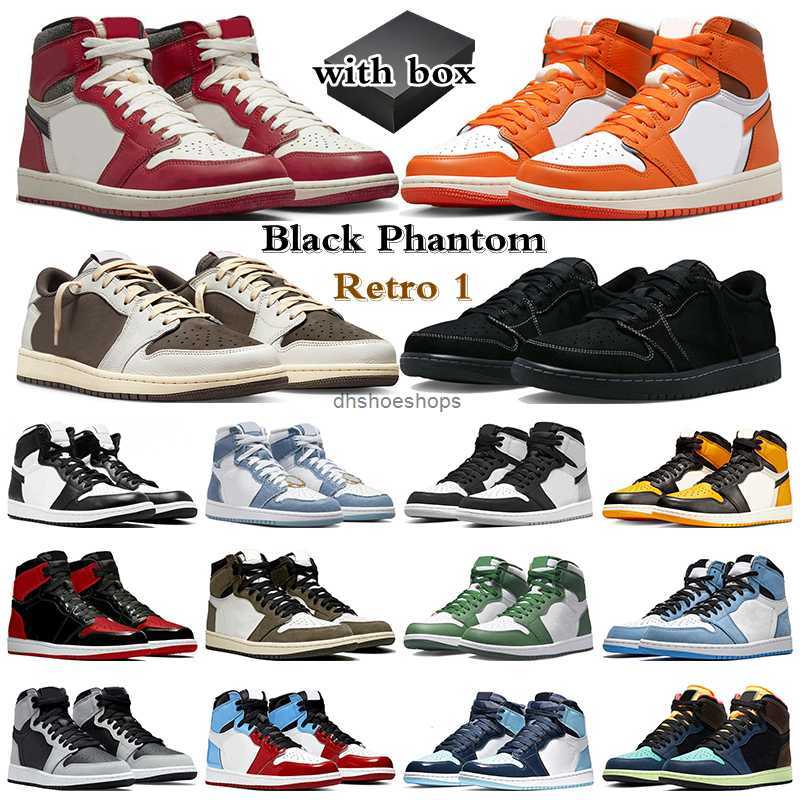 

OG Jumpman 1 Retro 1s Men Basketball Shoes Women Sneakers Starfish Black Phantom Bred Patent Dark Mocha Chicago Travis Scotts outdoor sports, Shattered backboard 2.0
