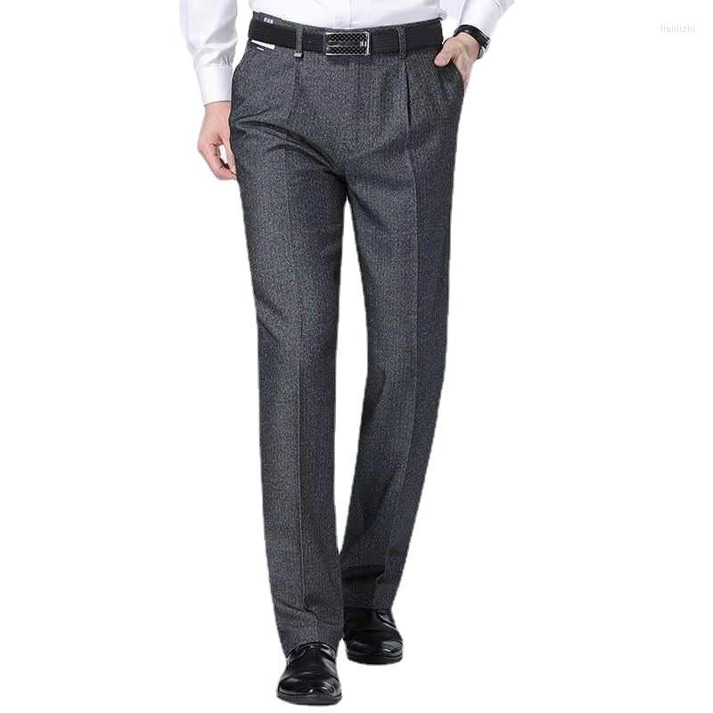 

Men's Suits 2022 Men's Casual Suit Pants Summer Thin High Waist Deep Non-Ironing Comfortable Without Back Pocket, Black