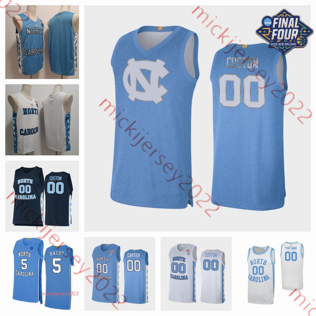 

Custom Cole Anthony college Basketball 33 Antawn Jamison Tyler Hansbrough Theo Pinson Cameron Johnson John Henson Danny Green Harrison Barnes Jerseys, White limited