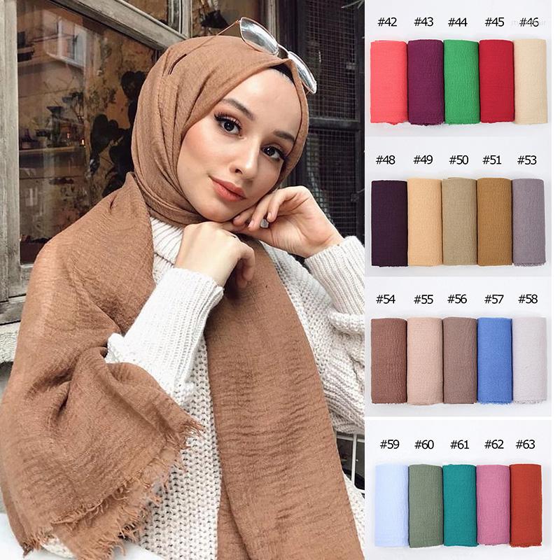 

Ethnic Clothing Crinkle Cotton Hijab Scarf Women Scarves Bandana Turban Headscarf Muslim Shawl Africa Wrap Headband Islamic Shawls