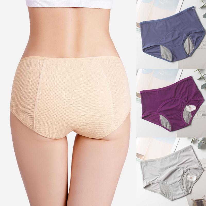 

Women's Panties Women Menstrual Leak Proof Antibacterial Physiological Briefs Mesh Breathable Large Size Waterproof Knickers Underwear, 03