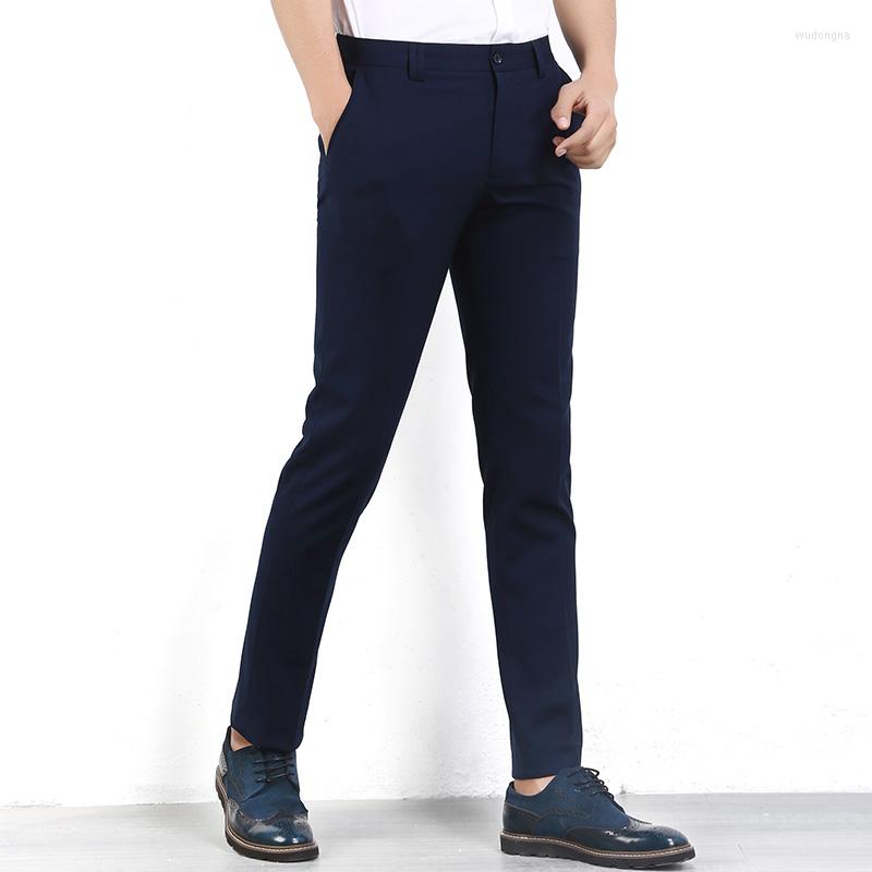 

Men' Suits Brand Clothing Men Suit Pants Male Slim Fit Dress Trousers Pantalones Hombre Pantalon Business Navy Blue SALE, Black