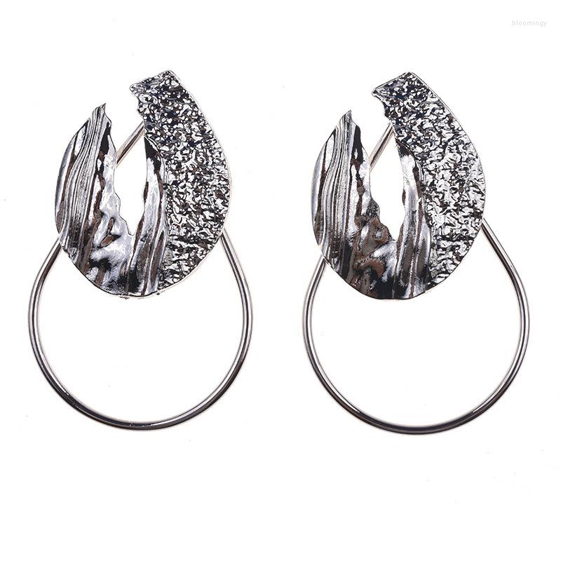 

Stud Earrings BK Gold Silver Metal Drop For Women Vintage Exaggeration Geometric Round Earring Bohemian Wedding Jewellery