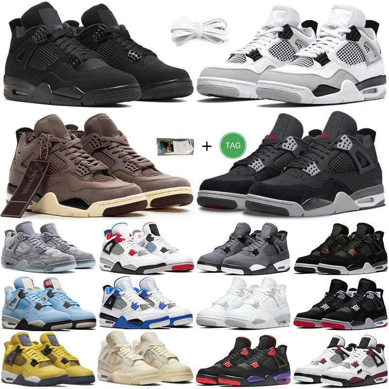 

Jumpman 4 4s Mens Basketball Shoes Military Black Cat Canvas Lightning Sail Bred Canyon Pruple Midnight Navy men women trainers sports sneakers sneaker, 19