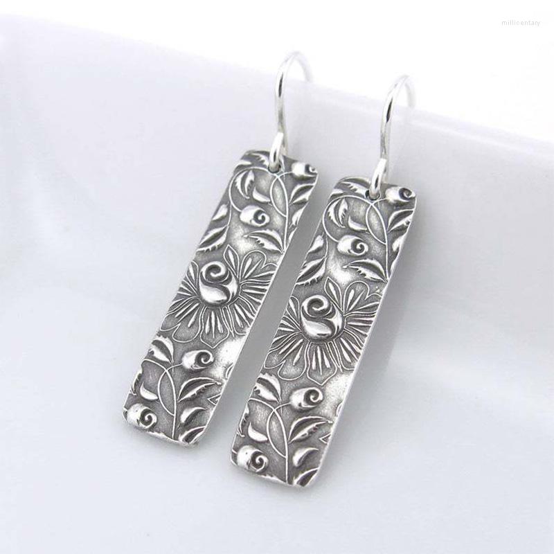 

Hoop Earrings Vintage Geometric Carved Vine Long For Women Tassel Ethnic Statement Fashion Jewelry