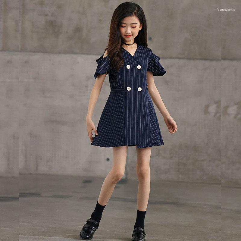 

Clothing Sets Girl Clothes Set 2022 Summer Boutique Kids Suit Children Shirts Tops And Striped Shorts Teen Girls 6 8 10 12 14 Y, Blue