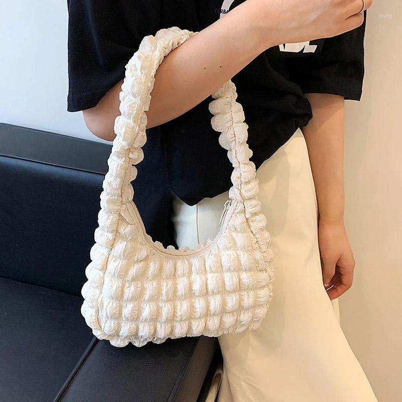 

Evening Bags Women Small Shoulder 2022 High Quality Underarm Bag Female Luxury Designer Handbags And Purse Fashion Pleated Totes, Black bag