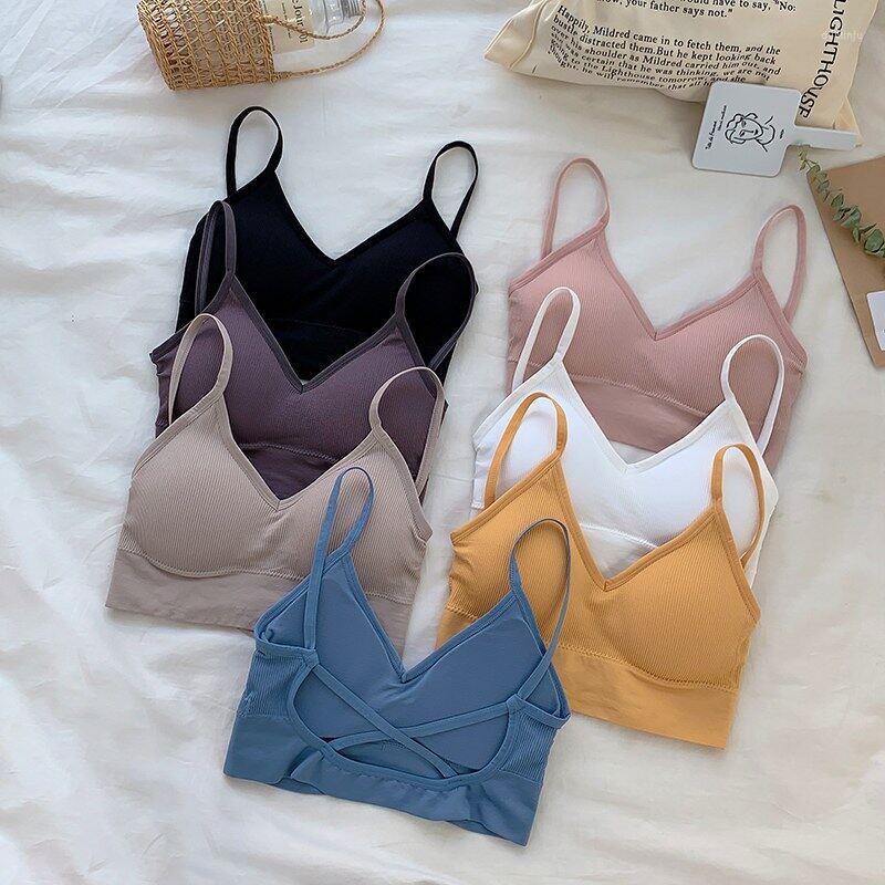 

Camisoles & Tanks Women's Tube Tops Brassiere Sports Bra Push Up Underwear Seamless Top Sexy Lingerie Female Girl, Black