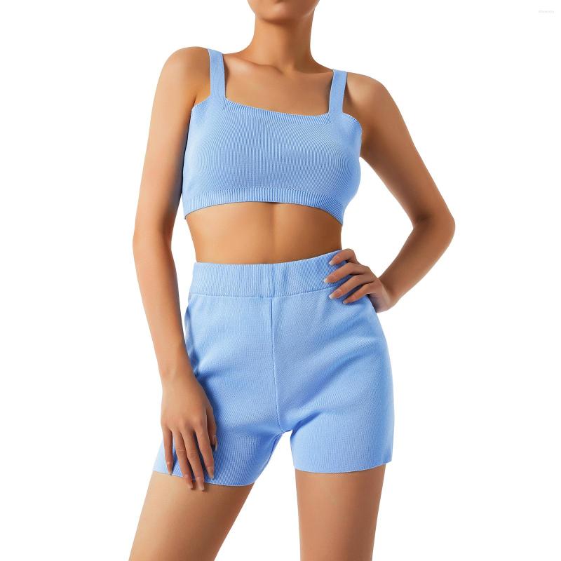 

Women' Tracksuits Kayotuas Women 2Pcs Chic Knitted Clothes Set Vintage Plaid Sleeveless Crop Cami Top Skinny Shorts Pants Female Sporty