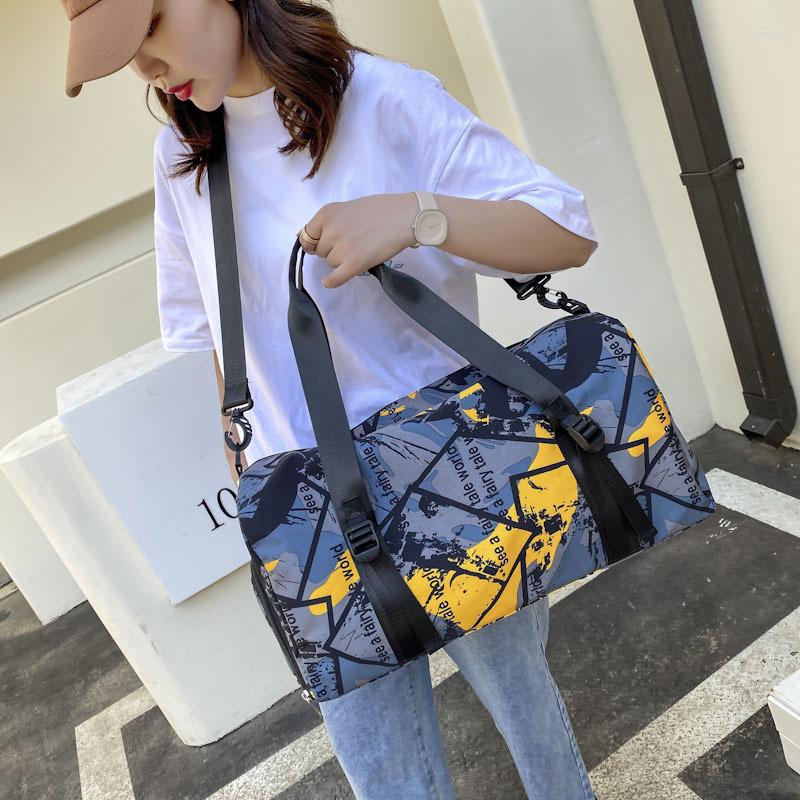 

Outdoor Bags Abay Graffiti Painting Shoulder Large Capacity Fashion Training Yoga Gym Bag For Women Sport Travel Duffel Boarding, Yellow