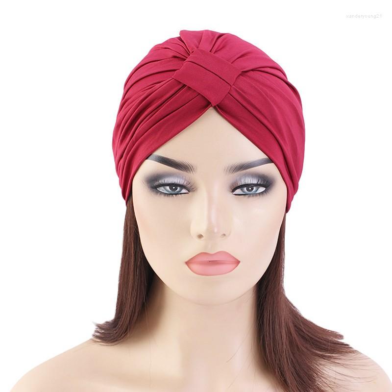 

Ethnic Clothing Muslim Turban Hijab Bonnet Women Wrap Head Solid Color Modal Turbans For Ruffle Hat Femme Musulman Turbante Mujer