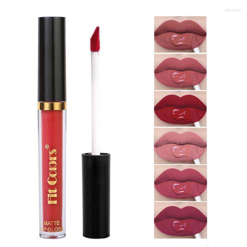 

Lip Gloss 6 Colors Lipstick Moisturizer Non-Stick Cup Velvet Matte Lipgloss Make-up Waterproof Long Lasting Sexy Lips Tint Cosmetic Tools, 02
