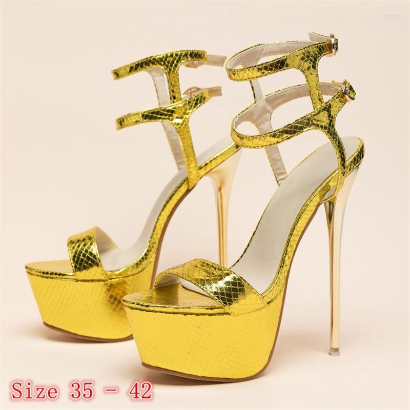 

Sandals 16 CM Super High Heel Shoes Women Woman Heels Platform Pumps Gladiator Plus Size 35 - 42, Black
