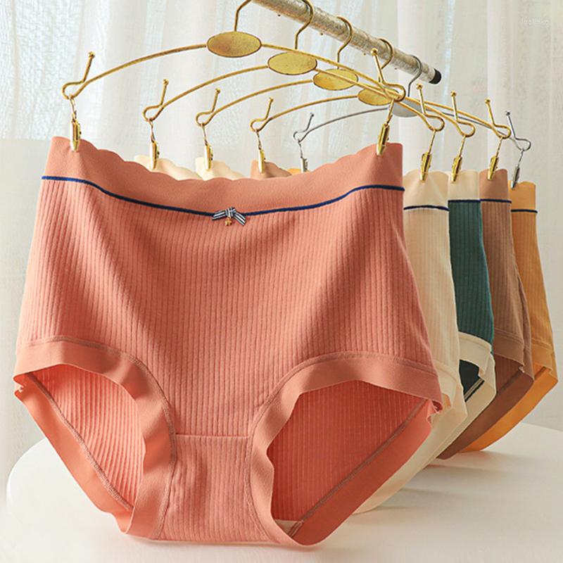 

Women's Panties Women's Cotton Briefs Large Sizes High Fit Widen Waist Cute Bow Thread Plus Size Underwear For Women, Beige