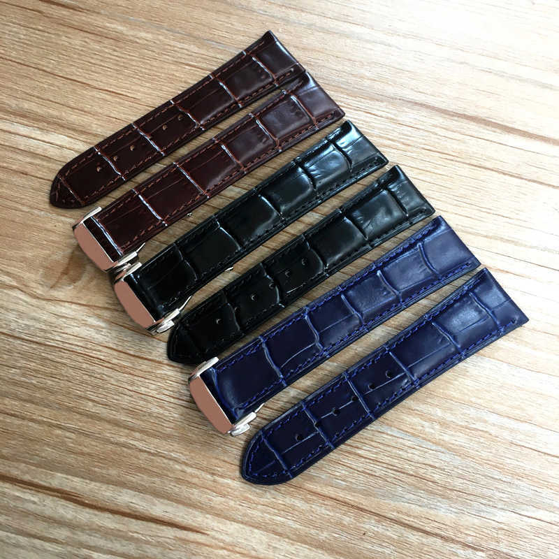 

Watch Bands 20mm 22mm Black Brown Blue Calfskin Genuine Leather Watch Strap for Omega Watch Seamaster Speedmaster DeVille Watchband Bracelet T221213