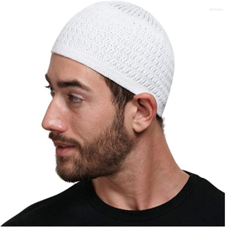 

Ethnic Clothing Casual Knitted Muslim Men Prayer Hats Winter Warm Male Beanies Cap Islamic Ramadan Jewish Kippah Homme Hat Men's Wrap