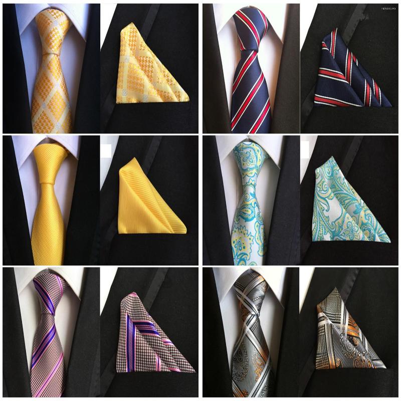 

Bow Ties Unique Design Fashion Business Men's Tie Pocket Towel Two-piece High Quality Simple Silk Polyester Decorative Set