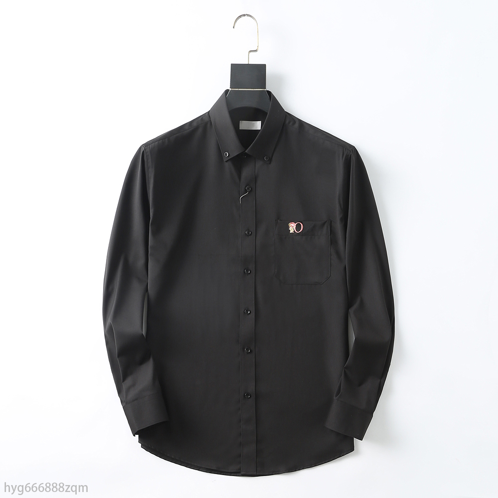 

Fashion Men's Dress Shirts Long sleeve Slim High Quality Casual Shirt Men Designer T Shirt Pure color classic Silk Shirts tops Asian Size M-3XL ZQM