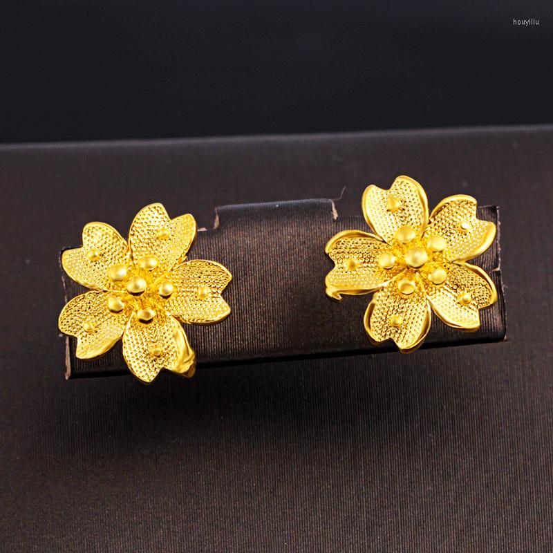 

Stud Earrings Simple And Versatile Yellow Gold Filled Floral