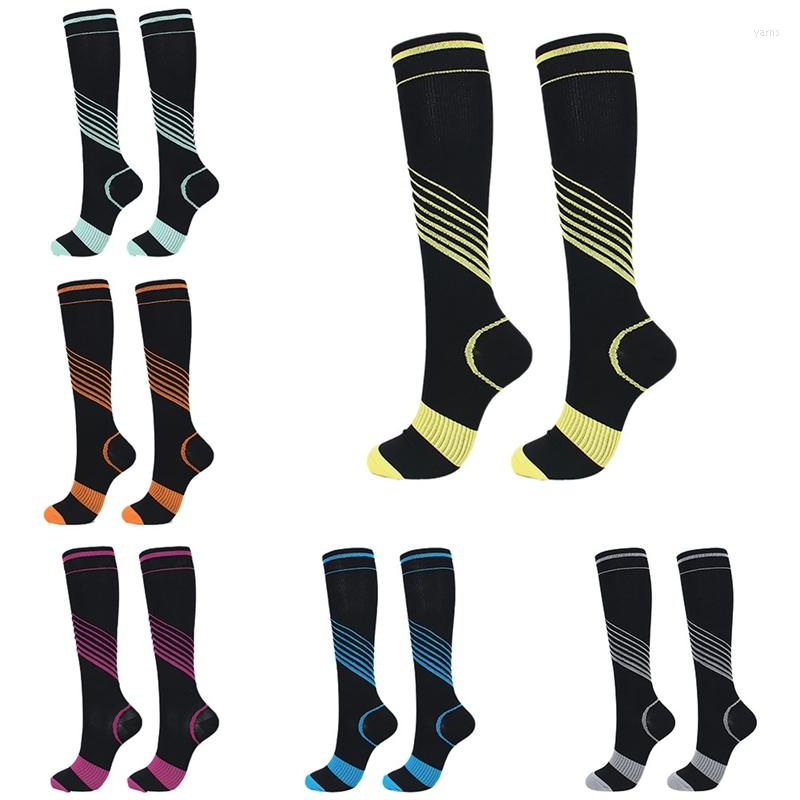 

Men's Socks Wholesale Men Sports Comfortable And Breathable Compression Printed Nylon Elastic Knee-High