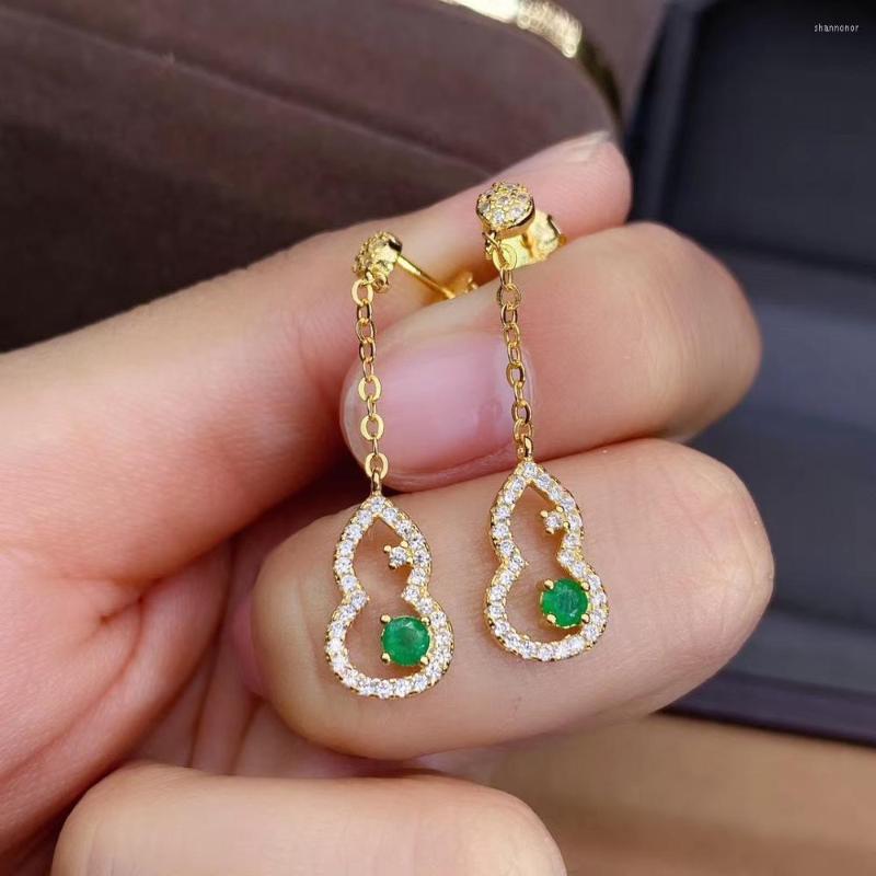 

Stud Earrings Natural And Real Emerald Earring 925 Sterling Silver Fashion For Women Birthday Gift