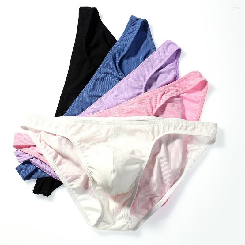 

Underpants Men Sexy Screw Thread Breathable Briefs Underwear Boxer Solid Color, Black