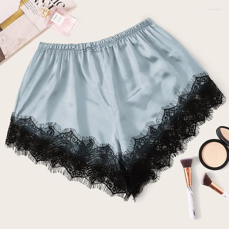 

Women' Sleepwear Sleep Bottoms Lace Pajamas Women Lingerie Satin Casual Short Pants Home Clothes Summer Loungewear, Black