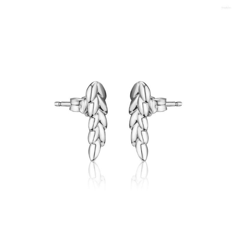

Stud Earrings QANDOCCI 925 Sterling Silver Curved Grains For Women Original Jewelry DIY Making Anniversary Gift