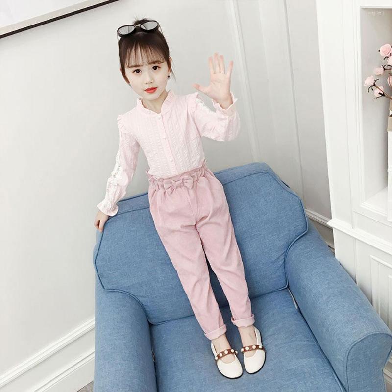 

Clothing Sets Age For 4-13 Year Old School Girl Outfit 2022 Spring Baby Girls Suits Shirt Pants 2Pcs/set Fashion Casual Children Suit, 001