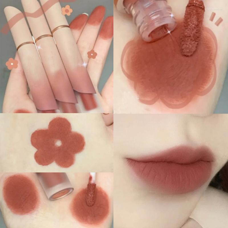 

Lip Gloss Matte Lipstick Liquid Waterproof No Fading Long Lasting Natural Tint Chestnut Mud Velvet Glaze Cosmetic, 04