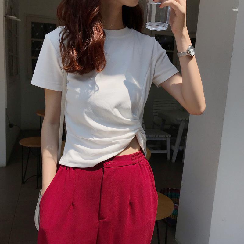 

Women's T Shirts Cotton Summer Casual Solid Color Round Neck Top Grey, Black