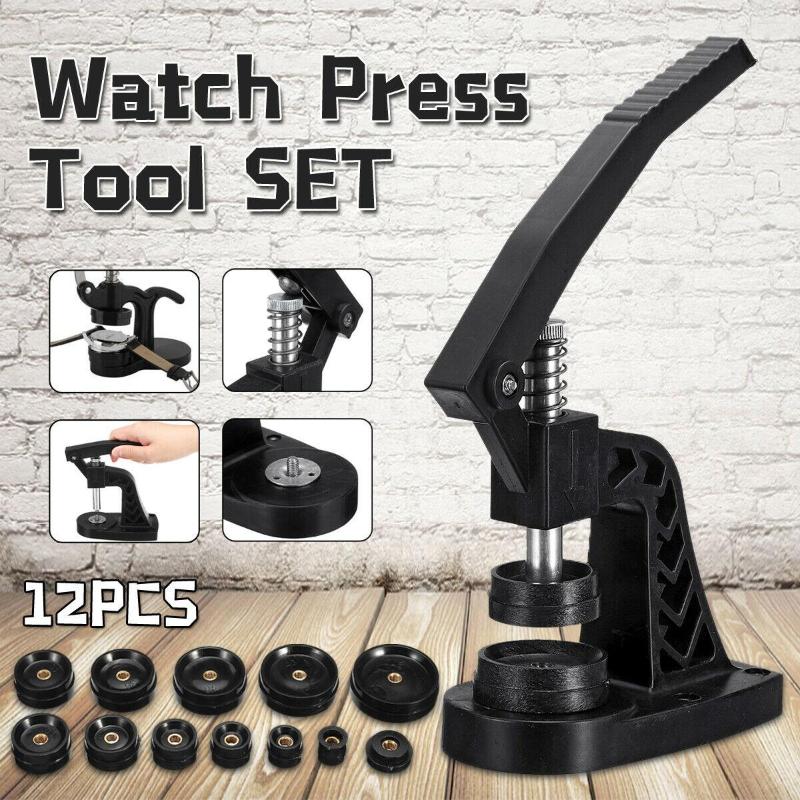 

Watch Repair Kits Back Case Press Tools With 12 Fitting Dies Closer Watchmakers Reparing Set